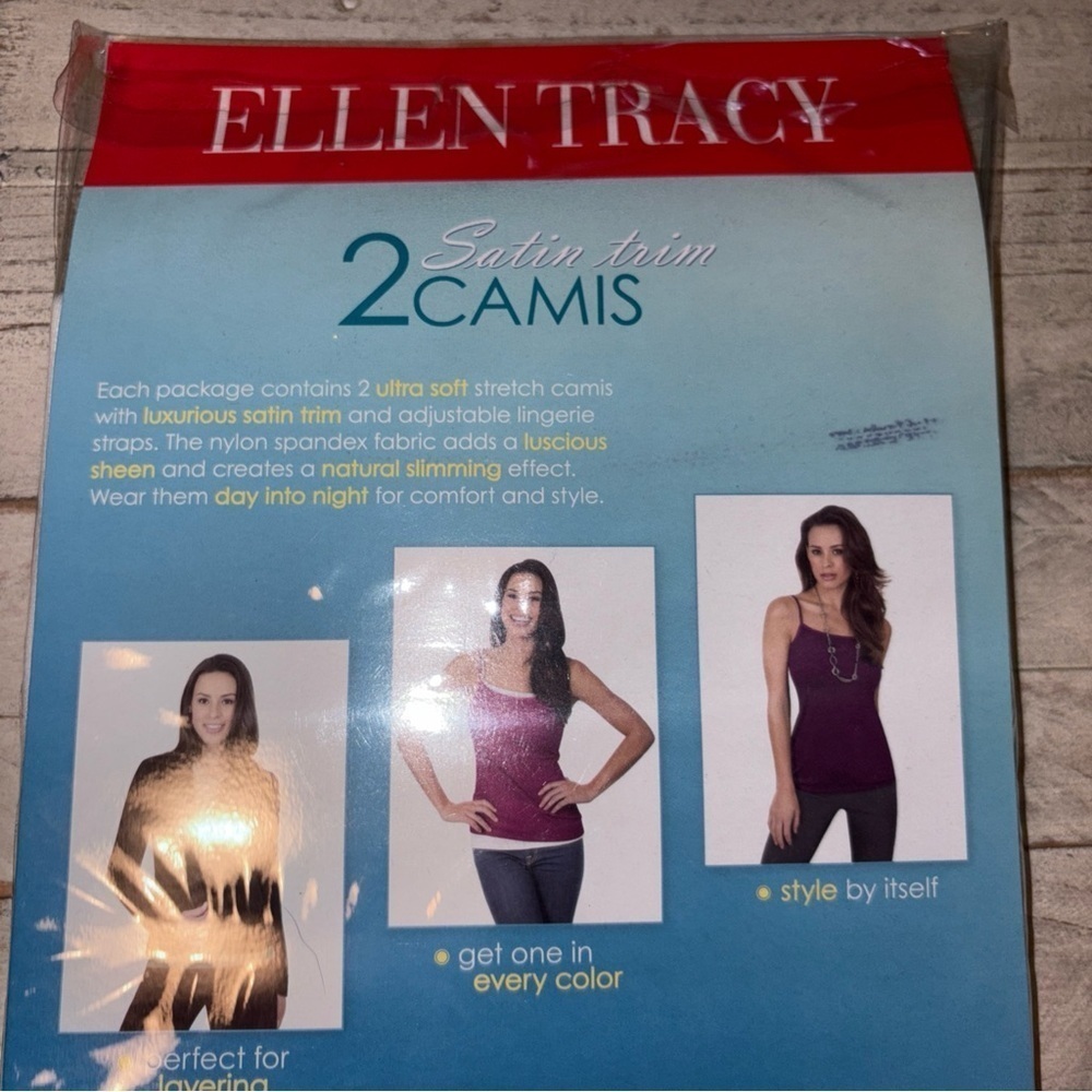 Ellen Tracey 2 Satin Trim Camis Women’s Sz XXL 20-22 Ultra Soft Natural Slimming - Picture 12 of 12